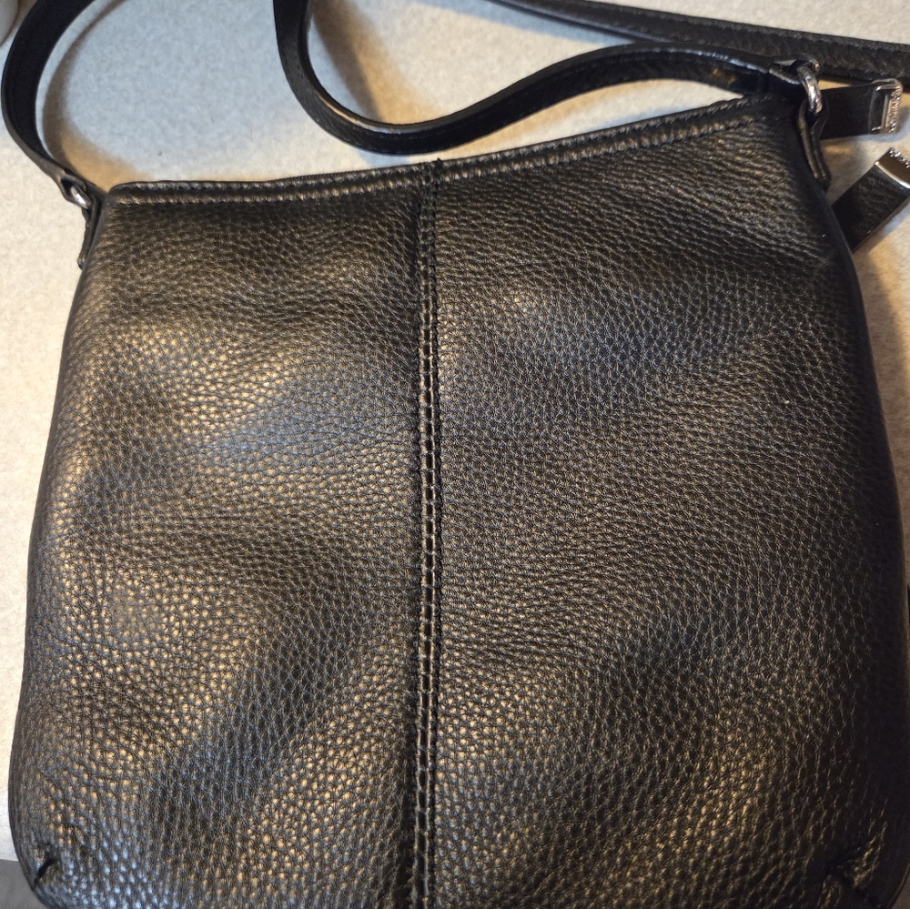 Calvin Klein Black Leather Crossbody with Silver Accents - Picture 7 of 10